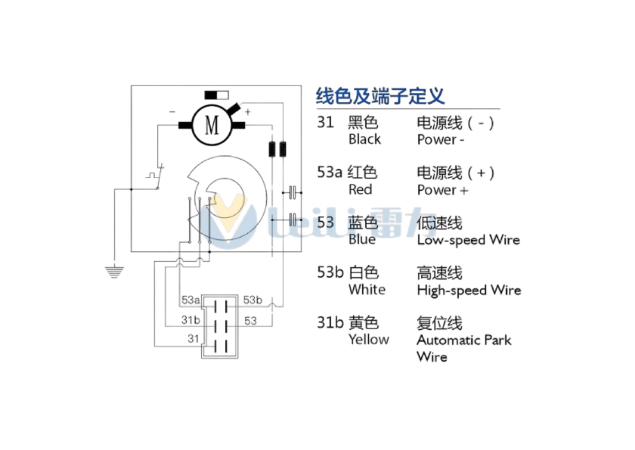 ZD2735 wiper motor terminal definition DIN 72552