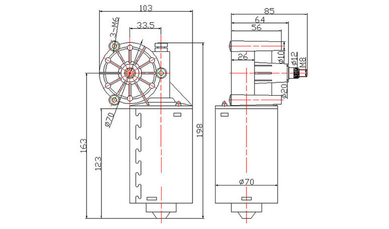 wiper motor for commercial vehicles