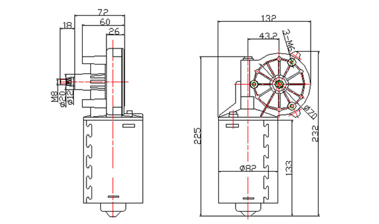 wiper motor assembly with linkage connection