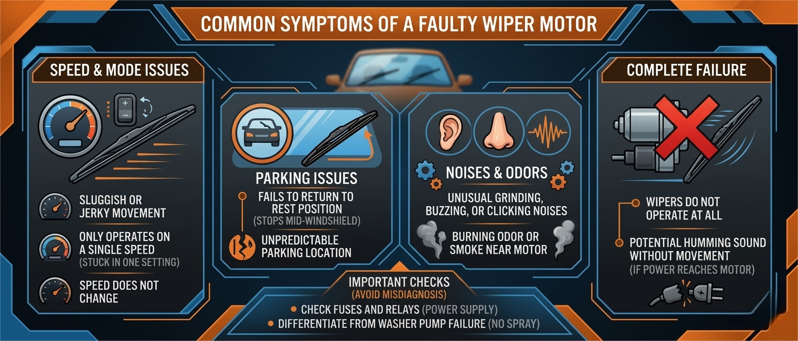 Bad wiper motor symptoms