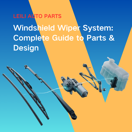 Windshield wiper system components: wiper blades, arms, motor, linkage and washer tank