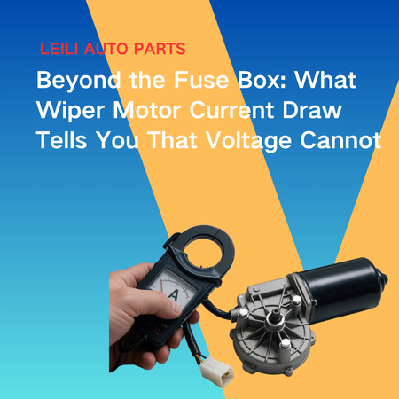 Clamp meter reading wiper motor current draw, with the fuse box and voltage check left behind