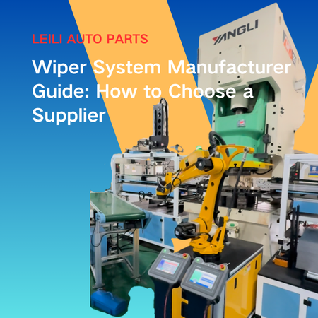 Wiper system manufacturing line with robotic arm and press equipment