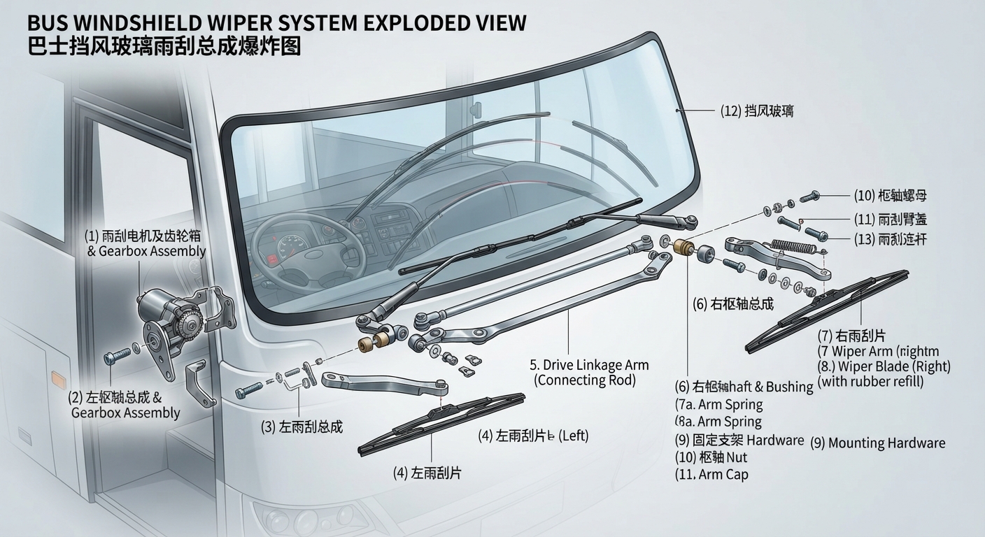 bus windshield wiper exploded view bus windshield wiper exploded view