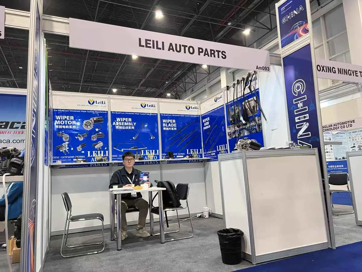 LEILI Booth Am093 at Automechanika Tashkent 2025, wiper motor and blade series on display