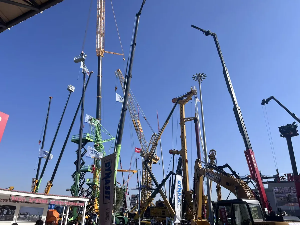 Construction machinery on display at bauma CHINA 2024 in Shanghai